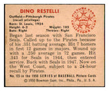 1950 Bowman Baseball #123 Dino Restelli Pirates EX-MT 490243
