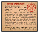 1950 Bowman Baseball #173 Lloyd Merriman Reds EX-MT 490248