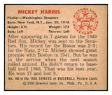 1950 Bowman Baseball #160 Mickey Harris Senators EX-MT 490268