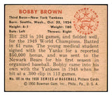 1950 Bowman Baseball #101 Bobby Brown Yankees EX-MT 490272