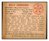 1950 Bowman Baseball #102 Billy Johnson Yankees EX-MT 490273
