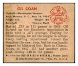 1950 Bowman Baseball #054 Gil Coan Senators VG 490286