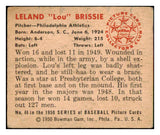 1950 Bowman Baseball #048 Lou Brissie A's VG 490288