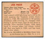 1950 Bowman Baseball #012 Joe Page Yankees EX 490309