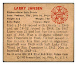 1950 Bowman Baseball #066 Larry Jansen Giants VG 490314
