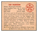 1950 Bowman Baseball #017 Sid Hudson Senators EX-MT 490319