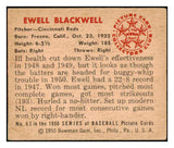 1950 Bowman Baseball #063 Ewell Blackwell Reds VG-EX 490323