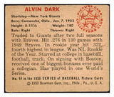1950 Bowman Baseball #064 Alvin Dark Giants VG-EX 490326