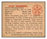 1950 Bowman Baseball #202 Cliff Chambers Pirates EX-MT Copyright 490350