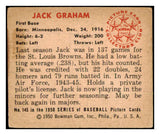 1950 Bowman Baseball #145 Jack Graham Browns VG-EX 490370