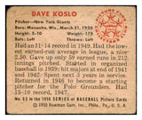 1950 Bowman Baseball #065 Dave Koslo Giants GD-VG 490382