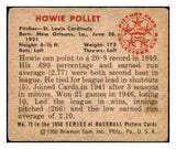 1950 Bowman Baseball #072 Howie Pollet Cardinals GD-VG 490391