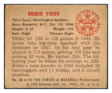 1950 Bowman Baseball #162 Eddie Yost Senators VG 490408