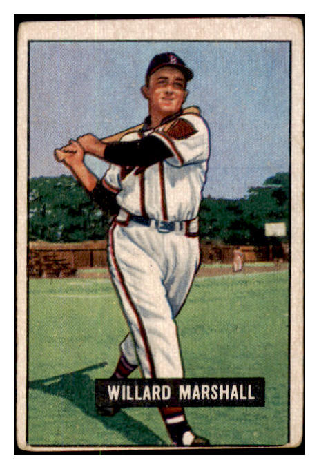 1951 Bowman Baseball #098 Willard Marshall Braves VG 490419