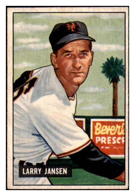 1951 Bowman Baseball #162 Larry Jansen Giants EX-MT 490423