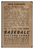 1952 Bowman Baseball #077 Eddie Robinson White Sox VG 490424