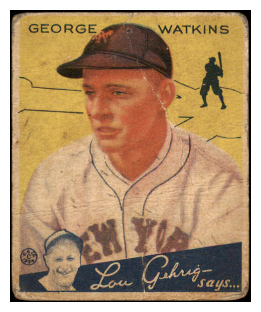 1934 Goudey #053 George Watkins Giants PR-FR 490429