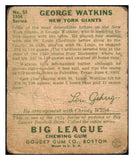 1934 Goudey #053 George Watkins Giants PR-FR 490429