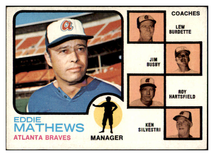 1973 Topps Baseball #237 Eddie Mathews Braves EX 490557