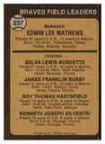 1973 Topps Baseball #237 Eddie Mathews Braves EX 490557