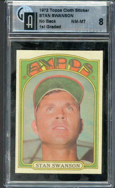 1972 Topps Baseball Cloth Stickers Stan Swanson Expos GAI 8 NM/MT No Backing