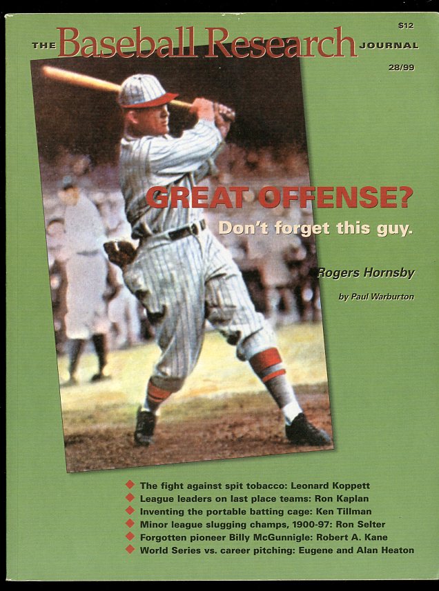 1999 SABR Baseball Research Journal Rogers Hornsby Cover 490680