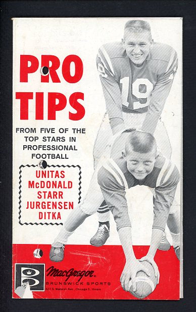 1960's MacGregor Brunswick Pro Football Tips Unitas Starr 490686