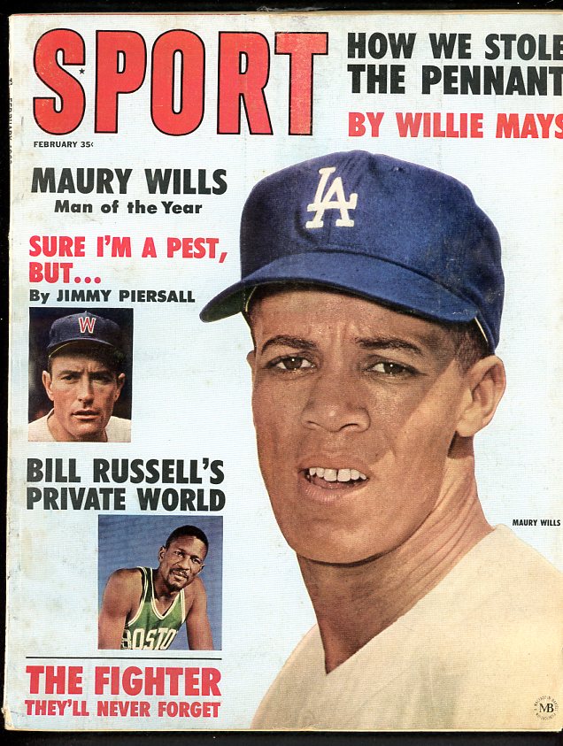 February 1963 Sport Magazine Maury Wills Bill Russell Cover 490690
