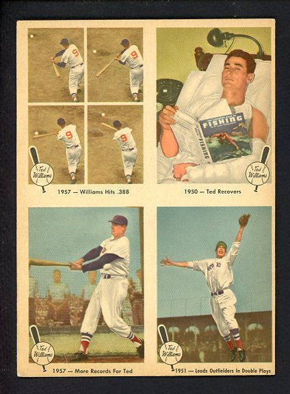 1959 Fleer Ted Williams Uncut Panel 4 Cards 41 43 58 60 490717