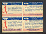 1959 Fleer Ted Williams Uncut Panel 4 Cards 41 43 58 60 490717
