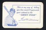 1959 Jimmy Fund Membership Card Ted Williams Joe Cronin 490794