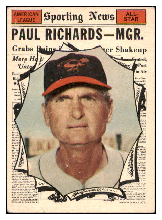 1961 Topps Baseball #566 Paul Richards A.S. Orioles VG-EX 490802