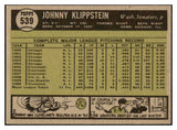 1961 Topps Baseball #539 Johnny Klippstein Senators NR-MT 490819