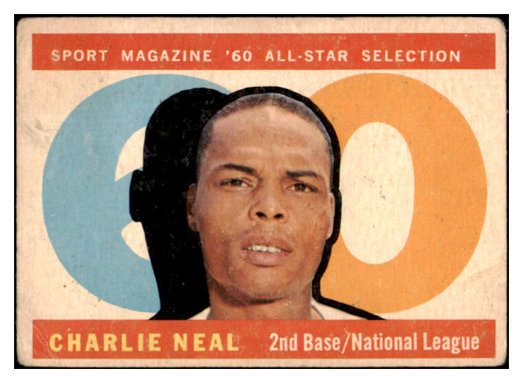 1960 Topps Baseball #556 Charlie Neal A.S. Dodgers VG 490826