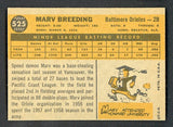 1960 Topps Baseball #525 Marv Breeding Orioles EX-MT 490879