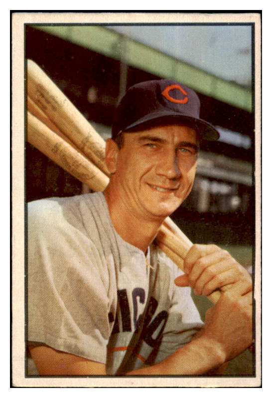 1953 Bowman Color Baseball #048 Hank Sauer Cubs EX 490914