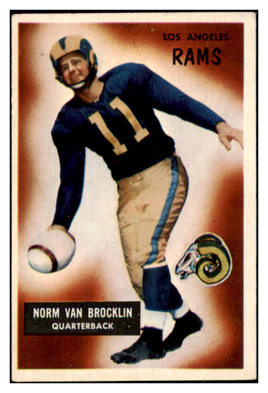 1955 Bowman Football #032 Norm Van Brocklin Rams VG-EX 490966