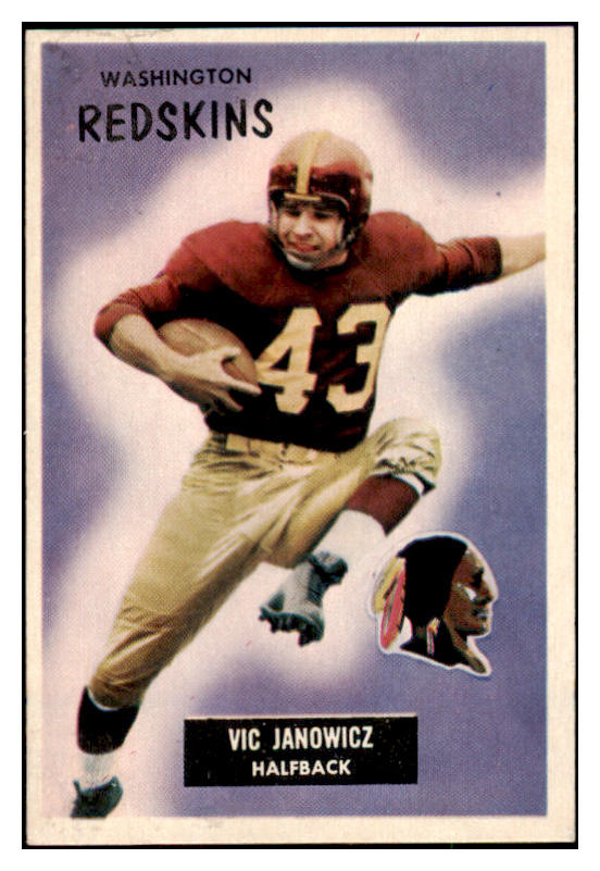 1955 Bowman Football #133 Vic Janowicz Washington EX-MT 490976