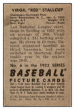 1952 Bowman Baseball #006 Virgil Stallcup Reds VG-EX 490995