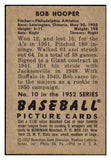 1952 Bowman Baseball #010 Bob Hooper A's EX-MT 490999