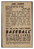 1952 Bowman Baseball #046 Carl Scheib A's VG-EX 491032