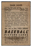 1952 Bowman Baseball #065 Hank Bauer Yankees VG-EX 491050