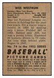 1952 Bowman Baseball #074 Wes Westrum Giants VG-EX 491059