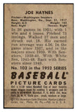 1952 Bowman Baseball #103 Joe Haynes Senators EX-MT 491083