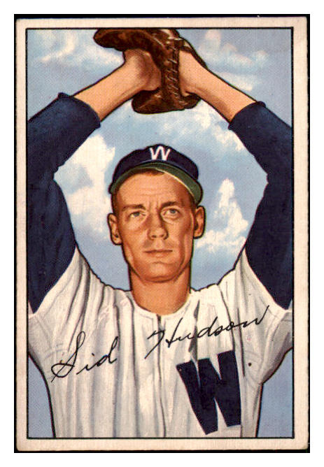 1952 Bowman Baseball #123 Sid Hudson Senators EX 491104