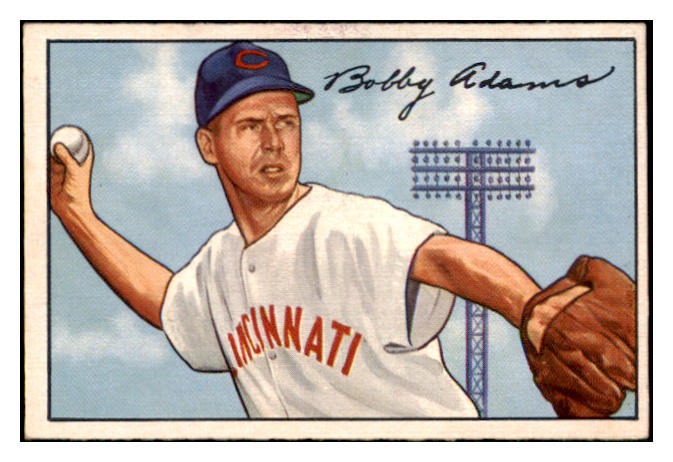 1952 Bowman Baseball #166 Bobby Adams Reds NR-MT 491147