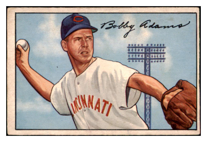 1952 Bowman Baseball #166 Bobby Adams Reds VG-EX 491148