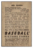 1952 Bowman Baseball #171 Mel Queen Pirates VG-EX 491152