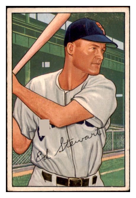 1952 Bowman Baseball #185 Bud Stewart White Sox VG-EX 491165
