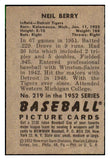 1952 Bowman Baseball #219 Neil Berry Tigers EX 491177